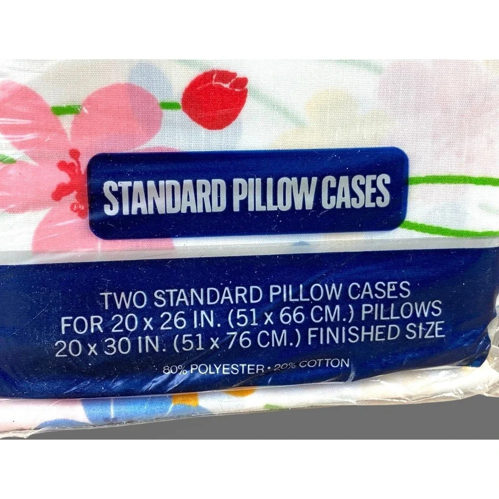 Pequot Twilite Standard Pillow Cases Set of 2‎ NOS Unopened Package Floral Vtg